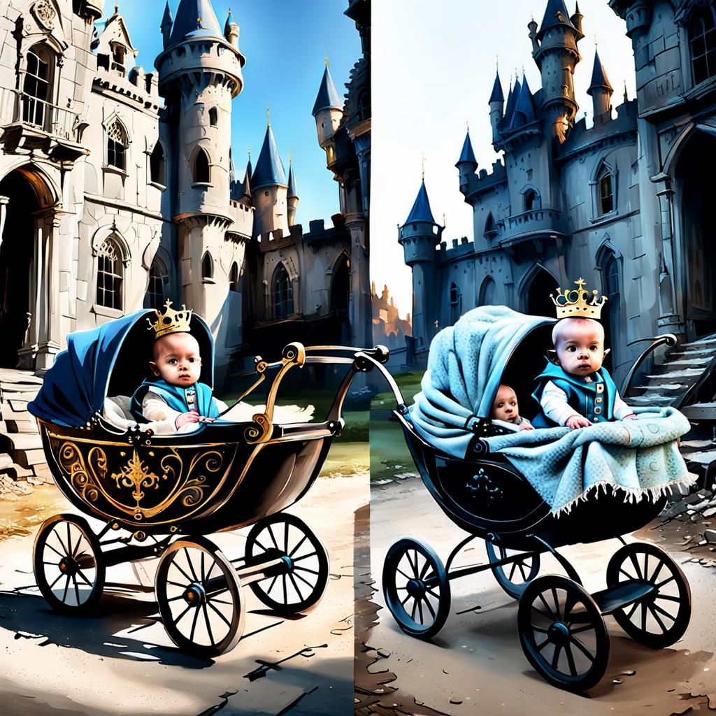 Duality Artwork: A Split-Screen Composition in Surreal Style