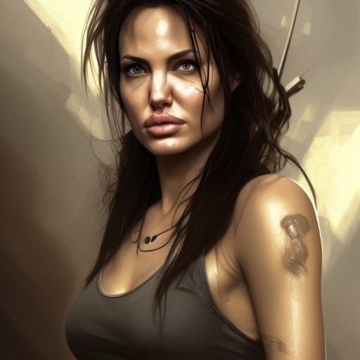 Angelina Jolie as Tomb Raider: Detailed Portrait