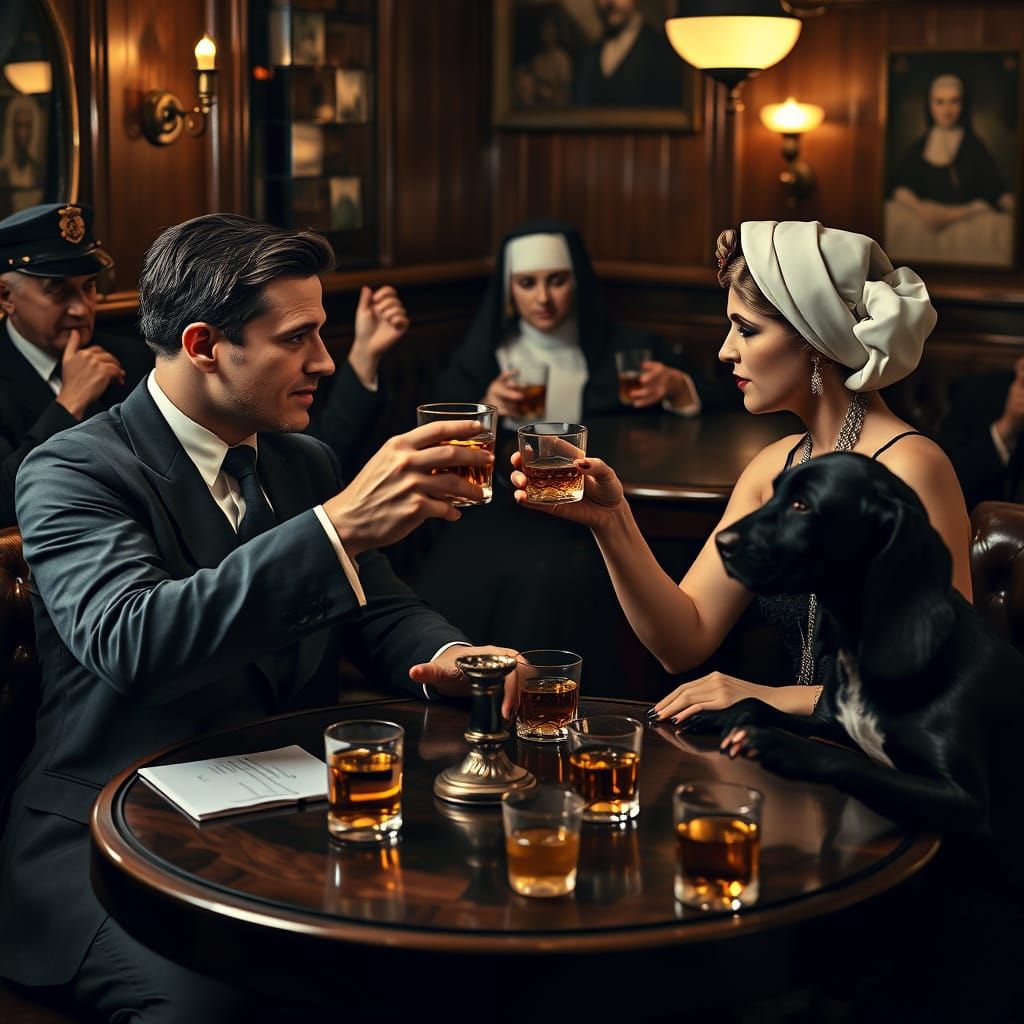 Vintage Speakeasy Scene in 1920s Style
