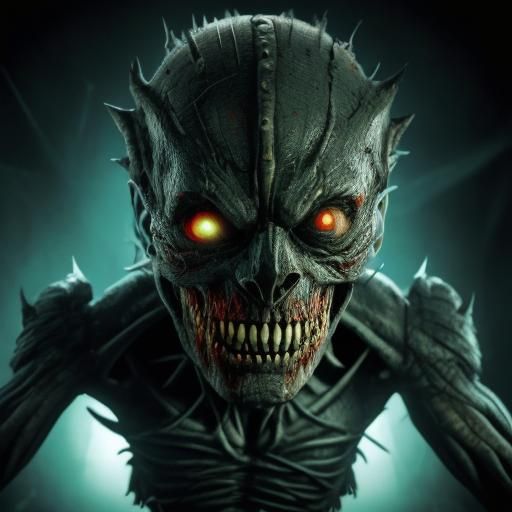 Terrifying Demon Charging: Hyper-Realistic Horror Photograph...