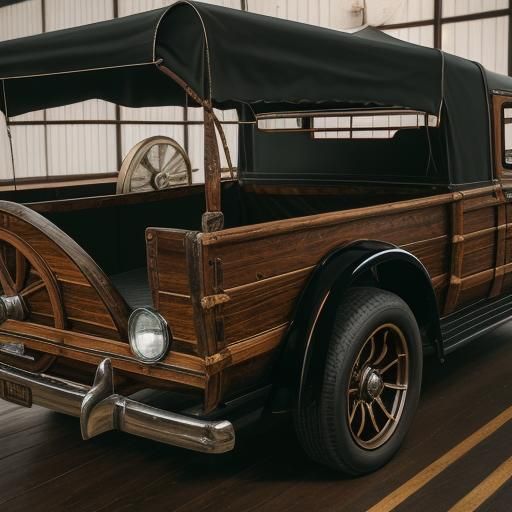 Modernized Conestoga Wagon with Chevy Motor at Car Show
