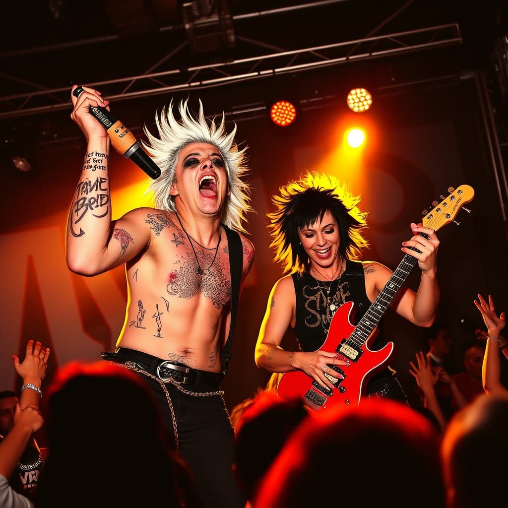 Punk Rock Dude with Spiky Hair and Leather Jacket