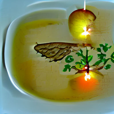 Surreal Fusion: Butter, Apple, and Chicken Soup