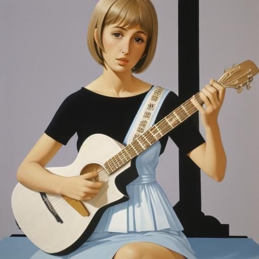 String Paloma à la Guitare (1965) Francoise Gilot= paintings[randomIndex][15]; -