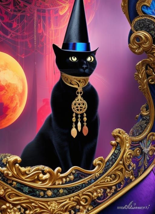Fantasy Black Cat Magician 2