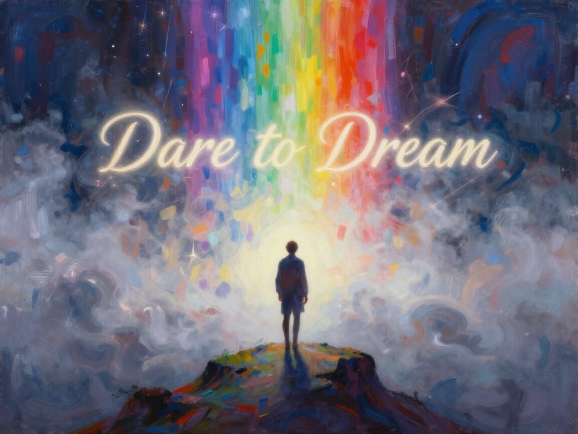 Person at Luminous Void Edge in Expressionist Style