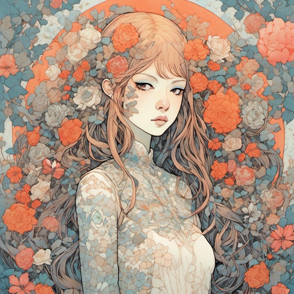 Girl in Art Brut Style