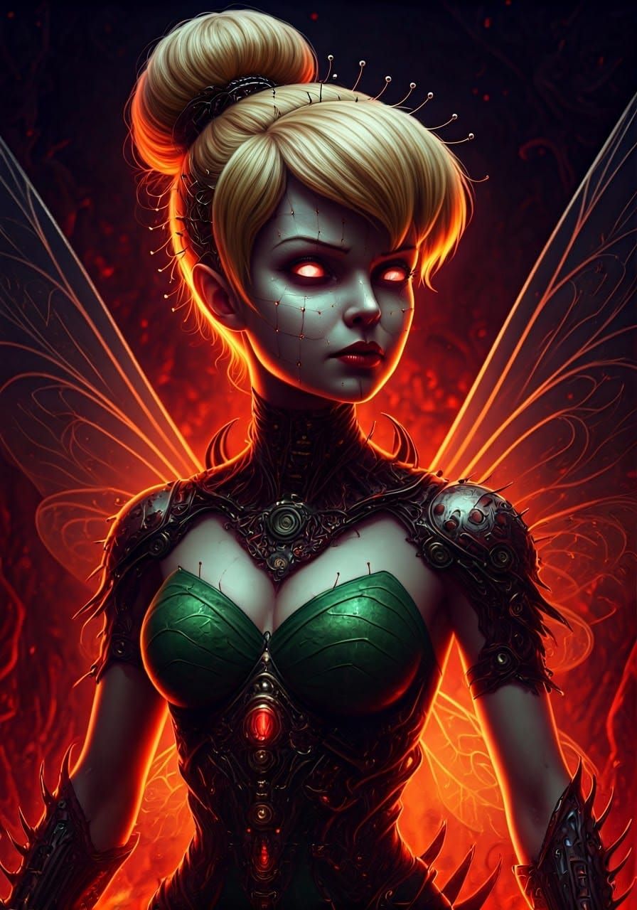 Gothic Cenobite Tinkerbell Masterpiece in Hellish Fantasy Re...