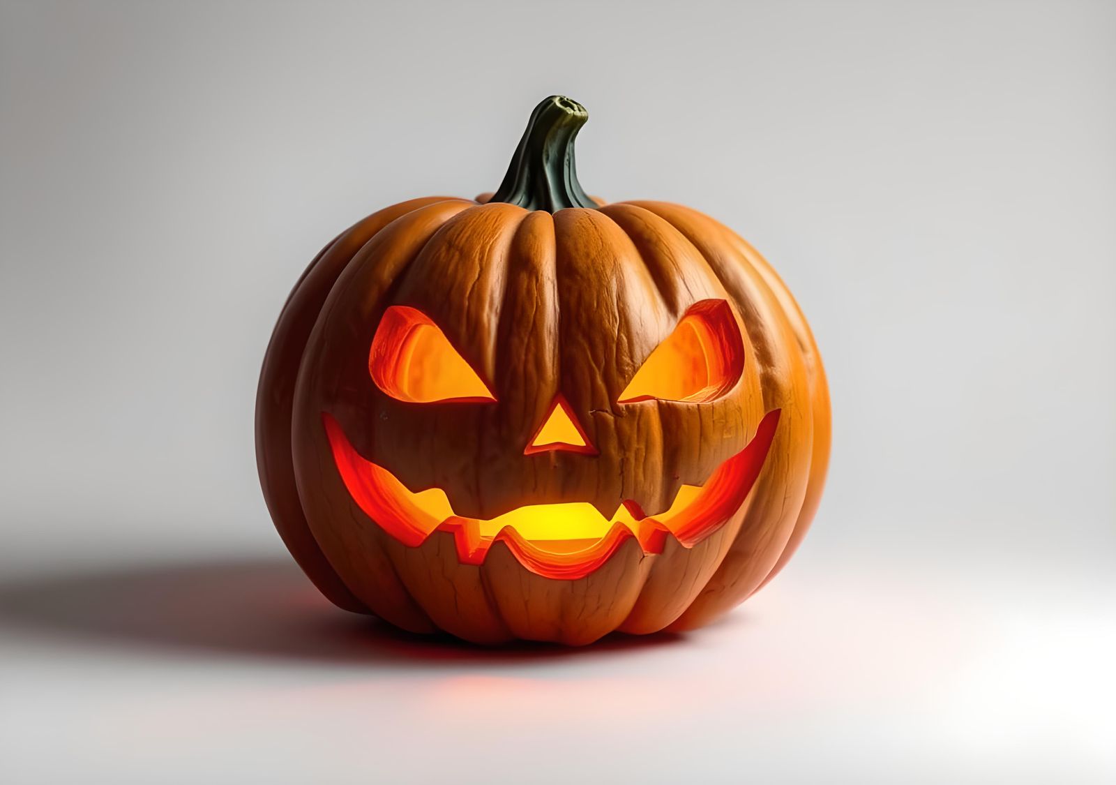 Halloween Pumpkin with Seamless Smile, Digital Matte Paintin...