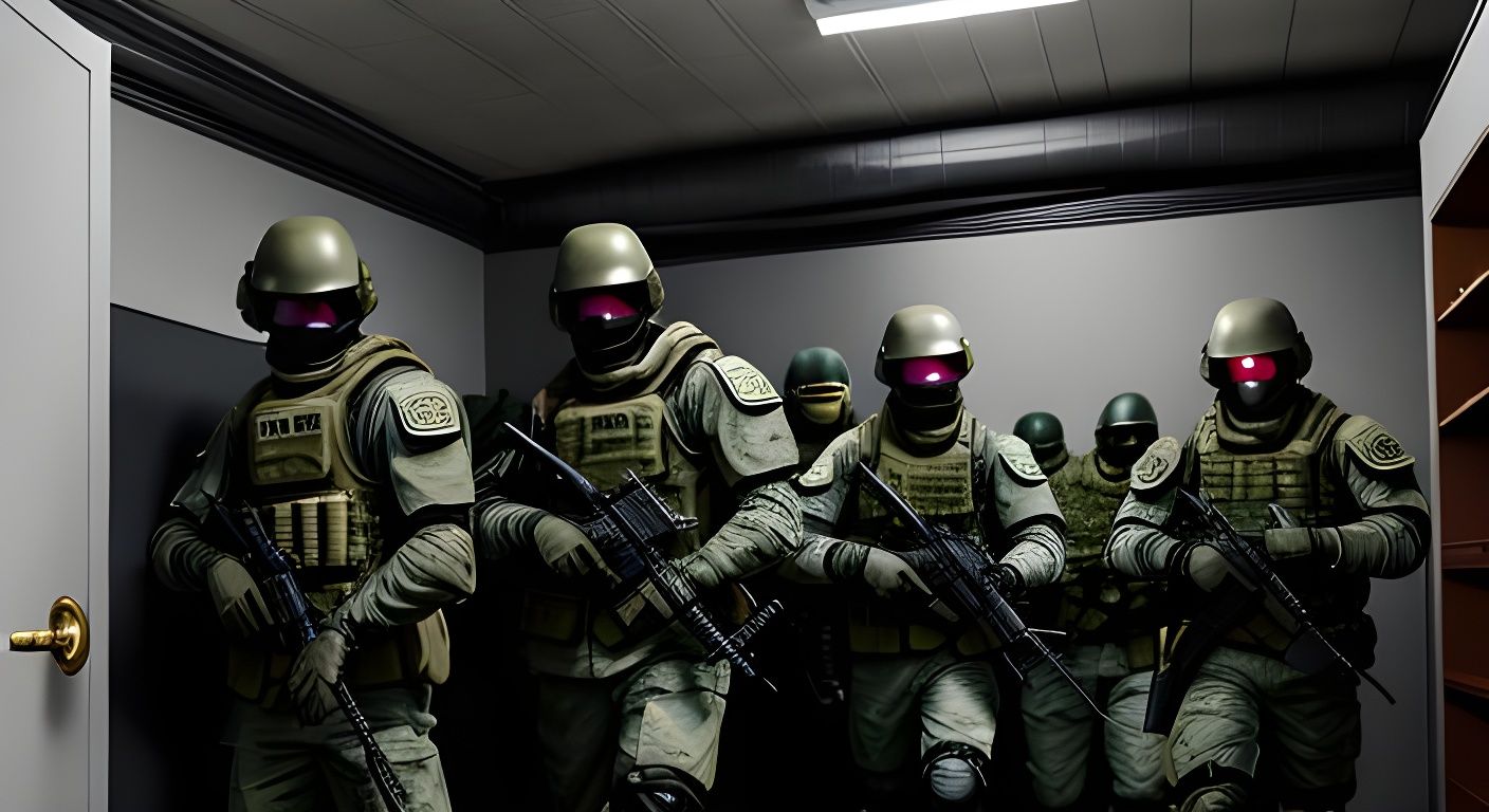 Armored Special Forces Explore the Backrooms