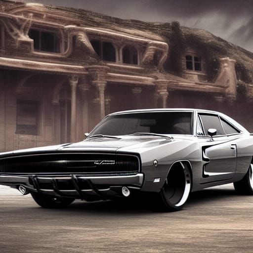 Epic Dodge Charger in a Digital Matte Painting