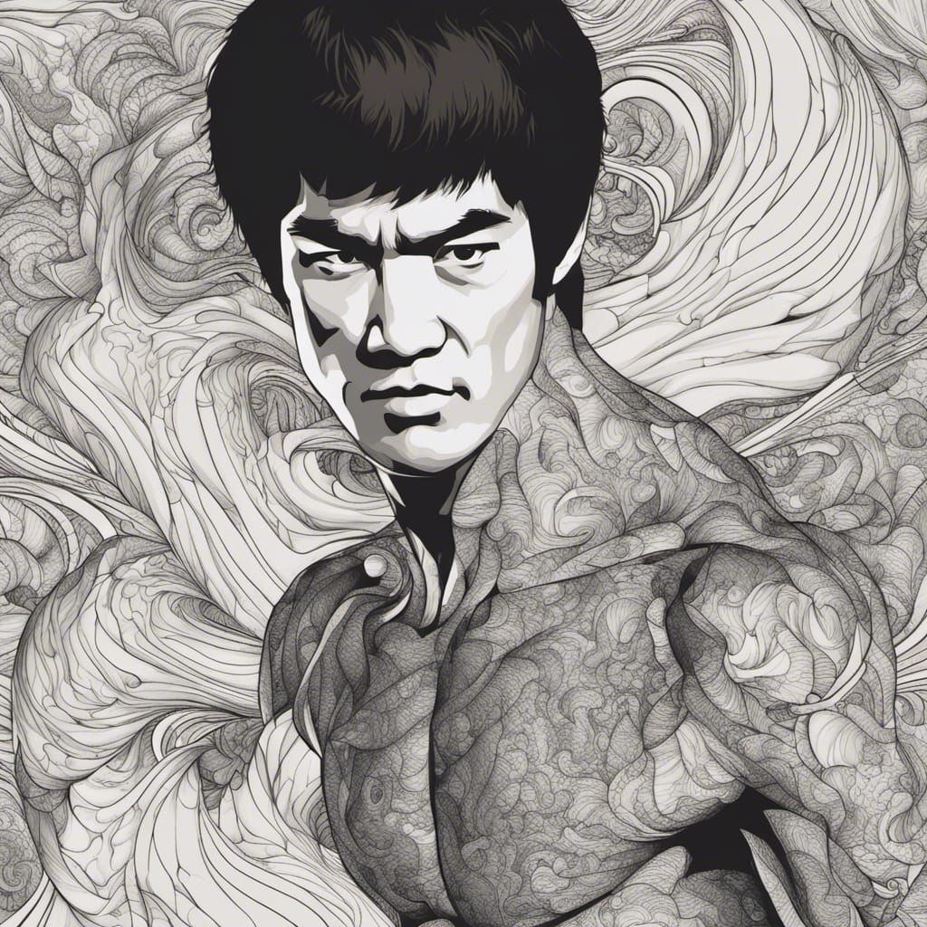 Abstract Fractal Art Inspired by Bruce Lee