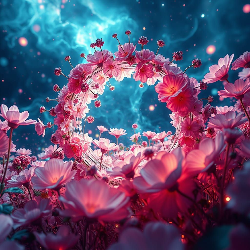 Whimsical Florals in Futuristic Surrealism