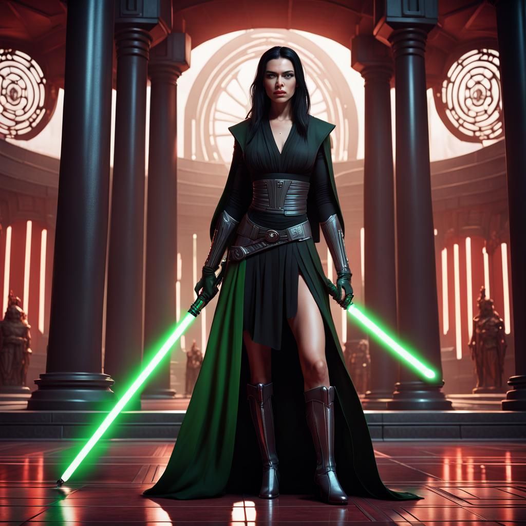 Sith Lord in Temple, Detailed Matte Painting