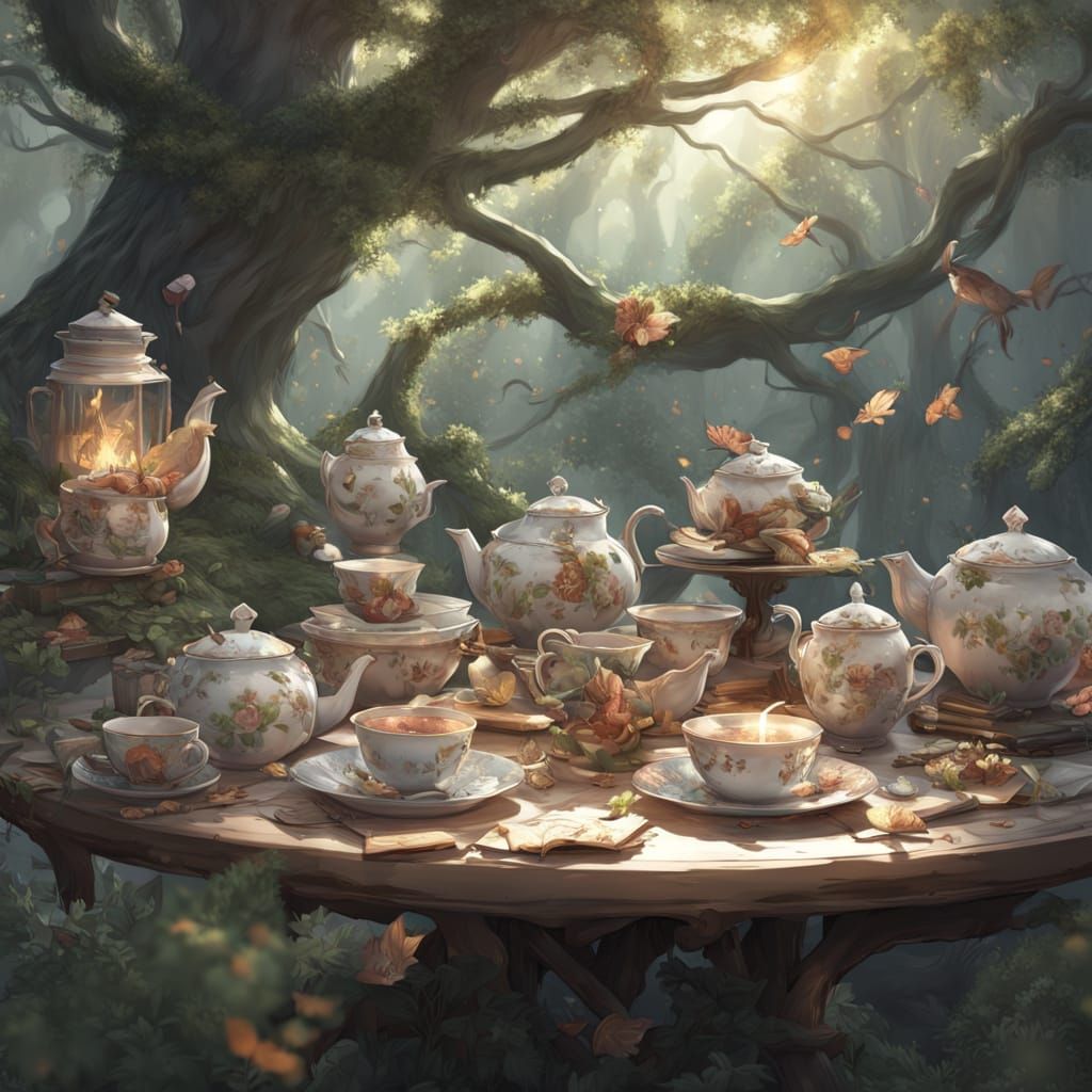 Enchanted Forest Tea Party: 3D Anime Art
