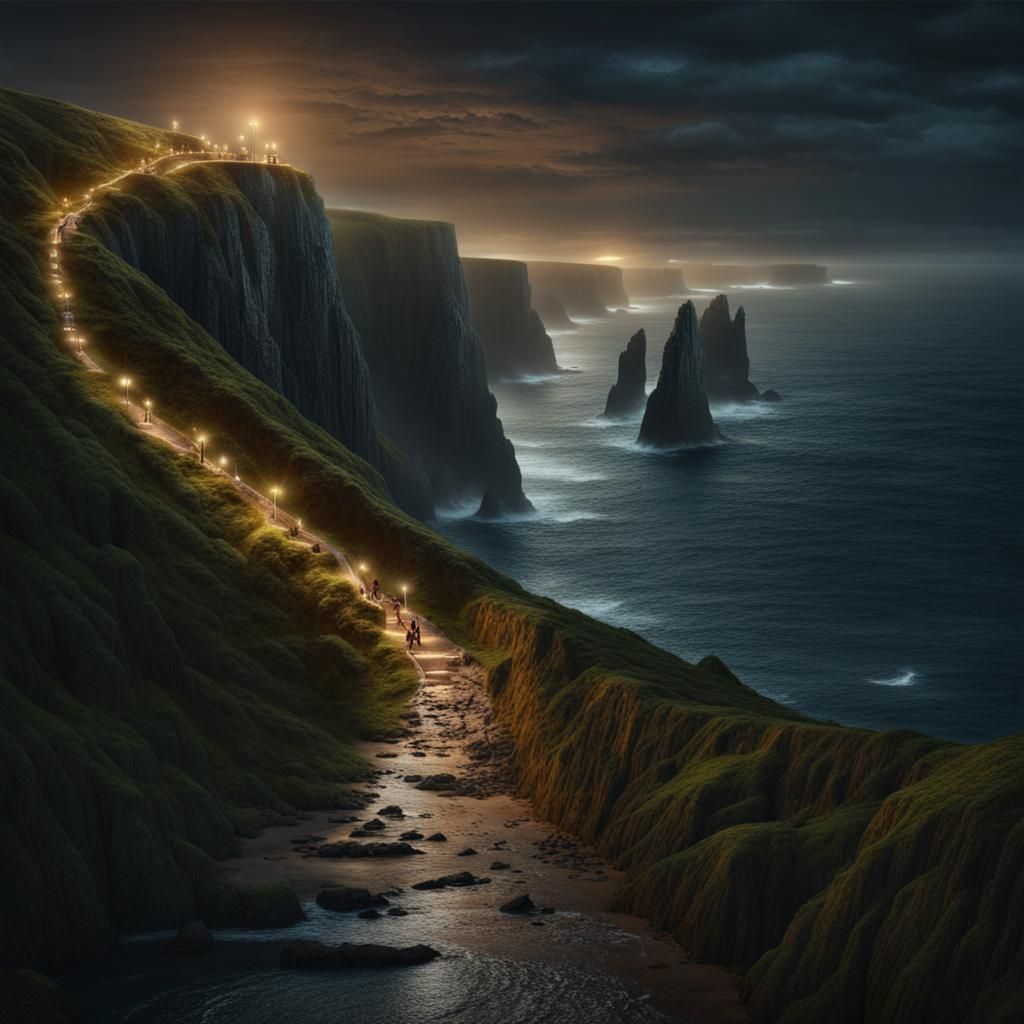 Winding Path Over Cliffs of Ireland