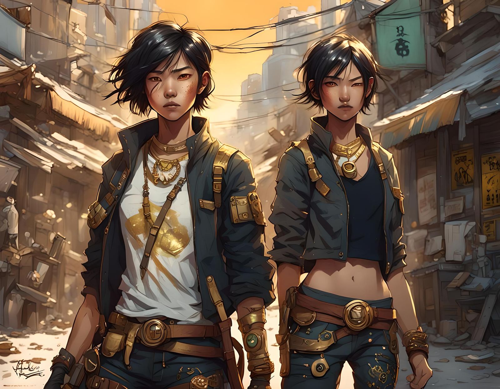 Asian Bandit Babe Character Concept Art