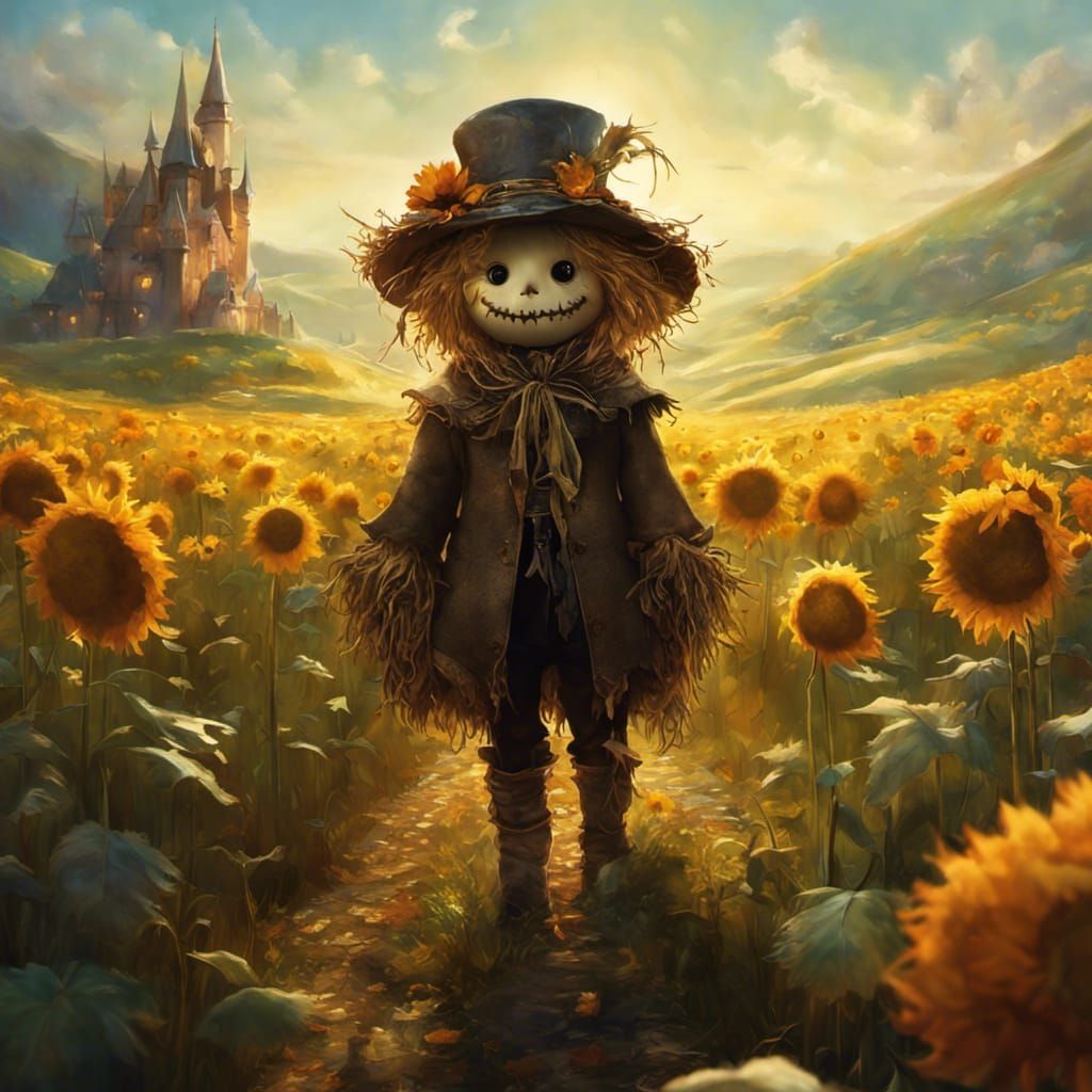 Chibi Scarecrow in Oz: Detailed Anthropomorphic Art