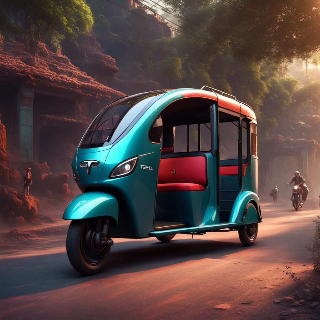 Futuristic Tesla Auto Rickshaw in India
