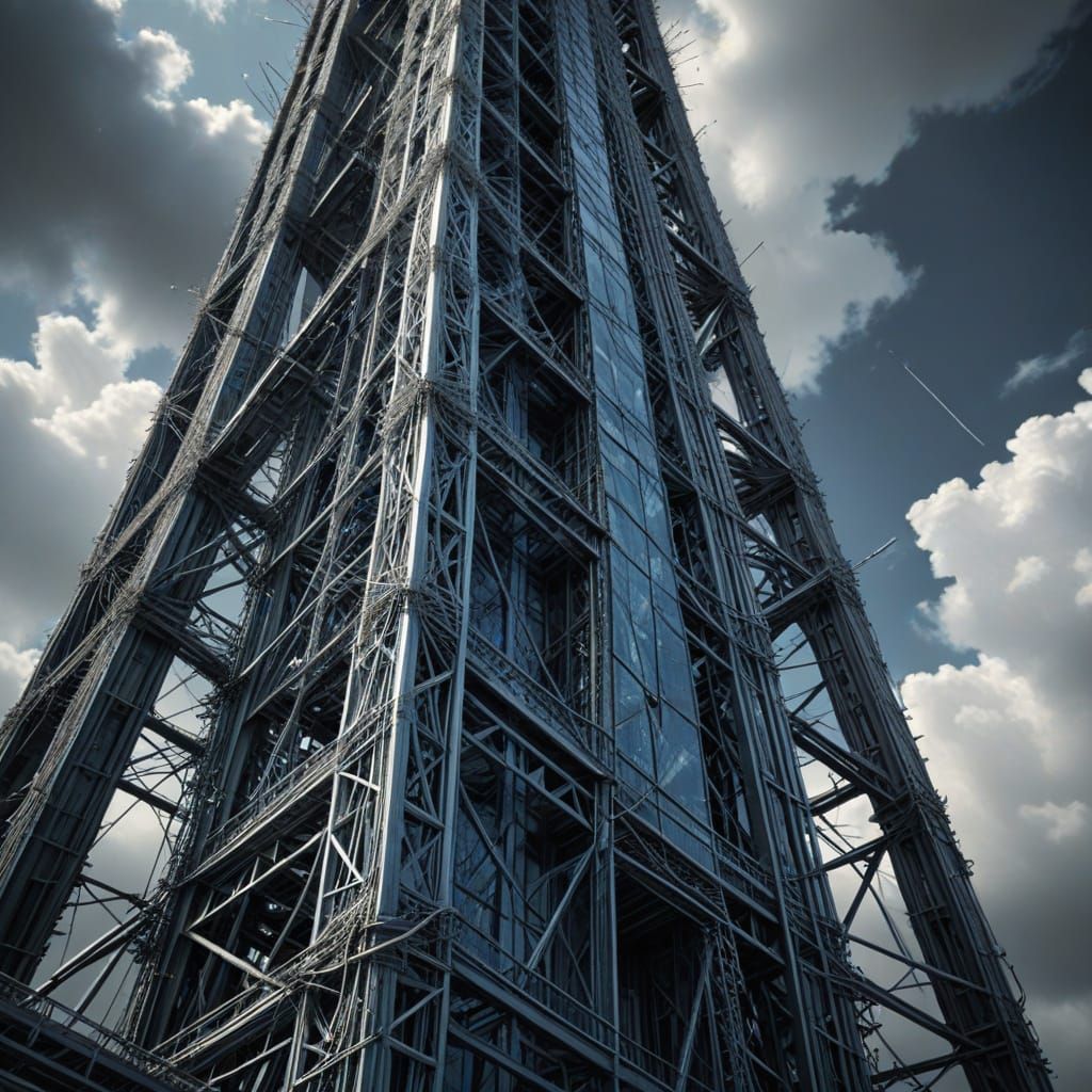 Towering Metallic Thread Structure in Hyper-Realistic Digita...