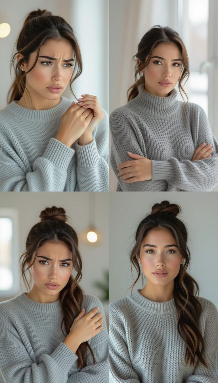 Latina Woman Expressing Frustration With Dry Skin