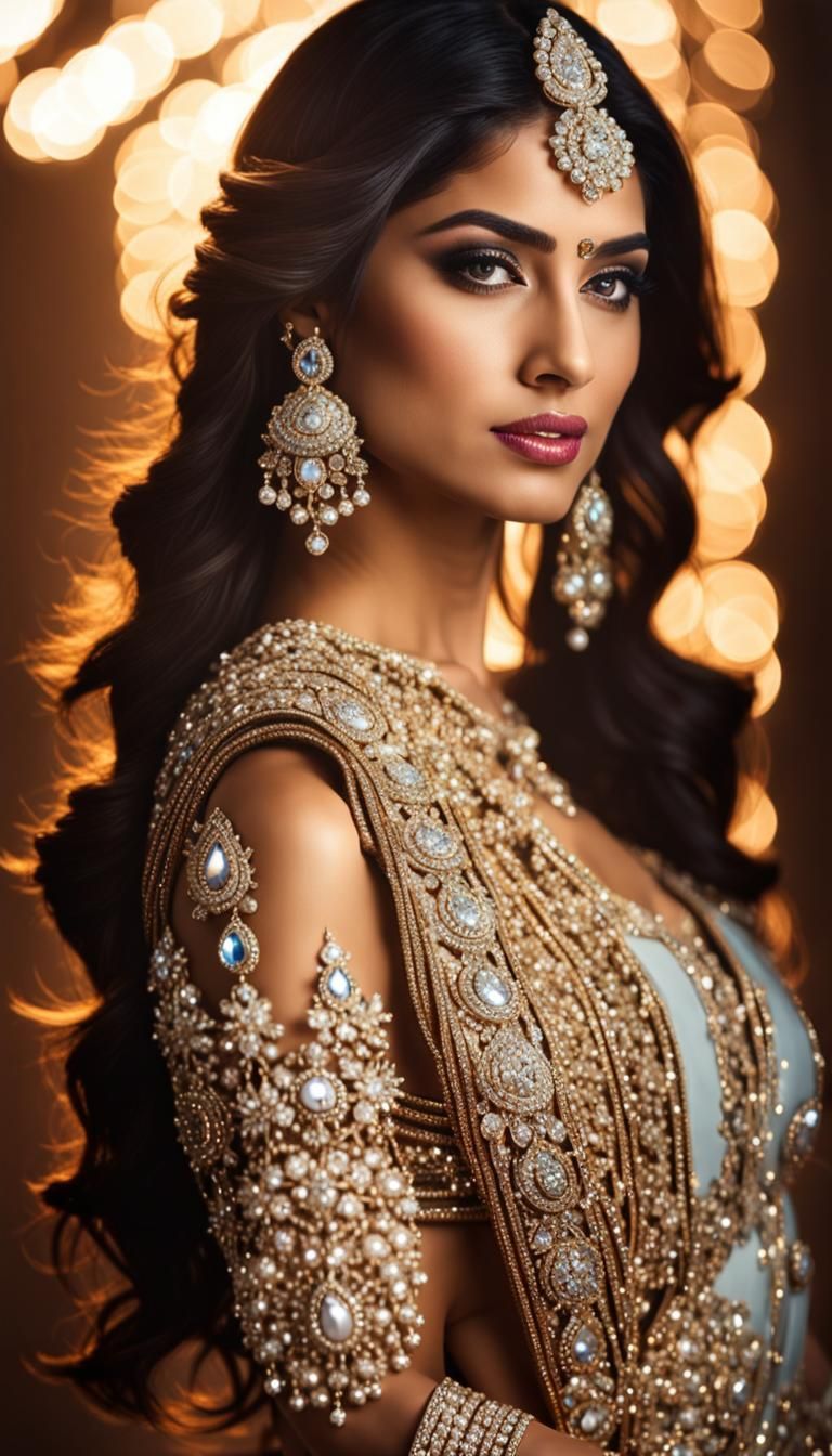 Stunning Bollywood Model in Diamond Fashion Portrait