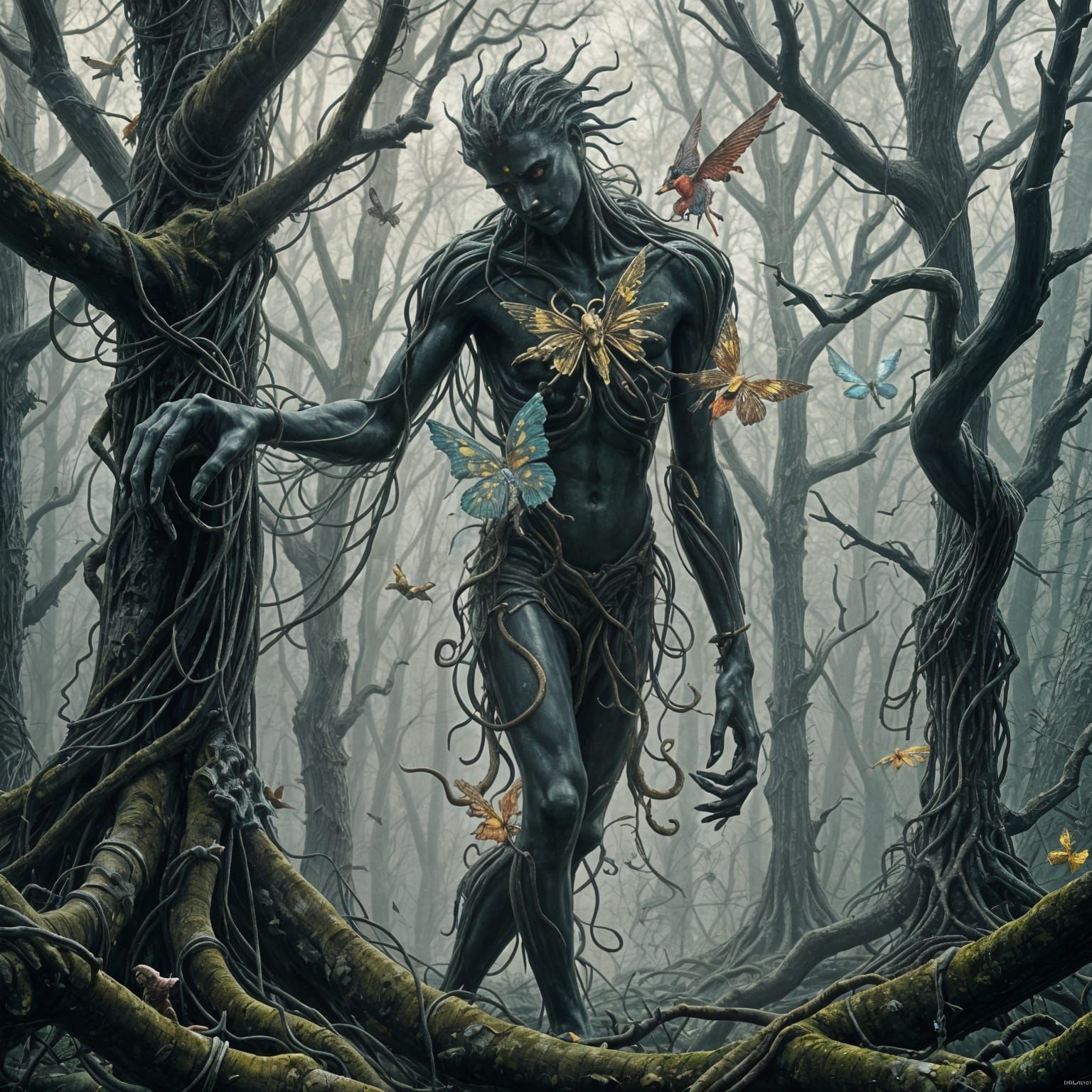 Enameled Statues in Ethereal Fantasy Style