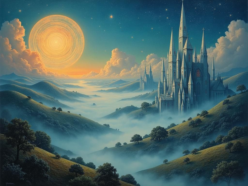 Mystical Dreamscape: Surreal Realm of Celestial Tapestries