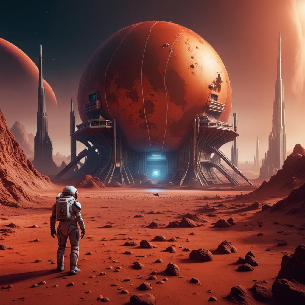 Detailed Matte Painting of Life on Mars