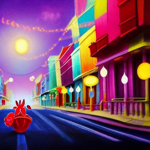 While hopping through a bustling city, the Easter Bunny befr...