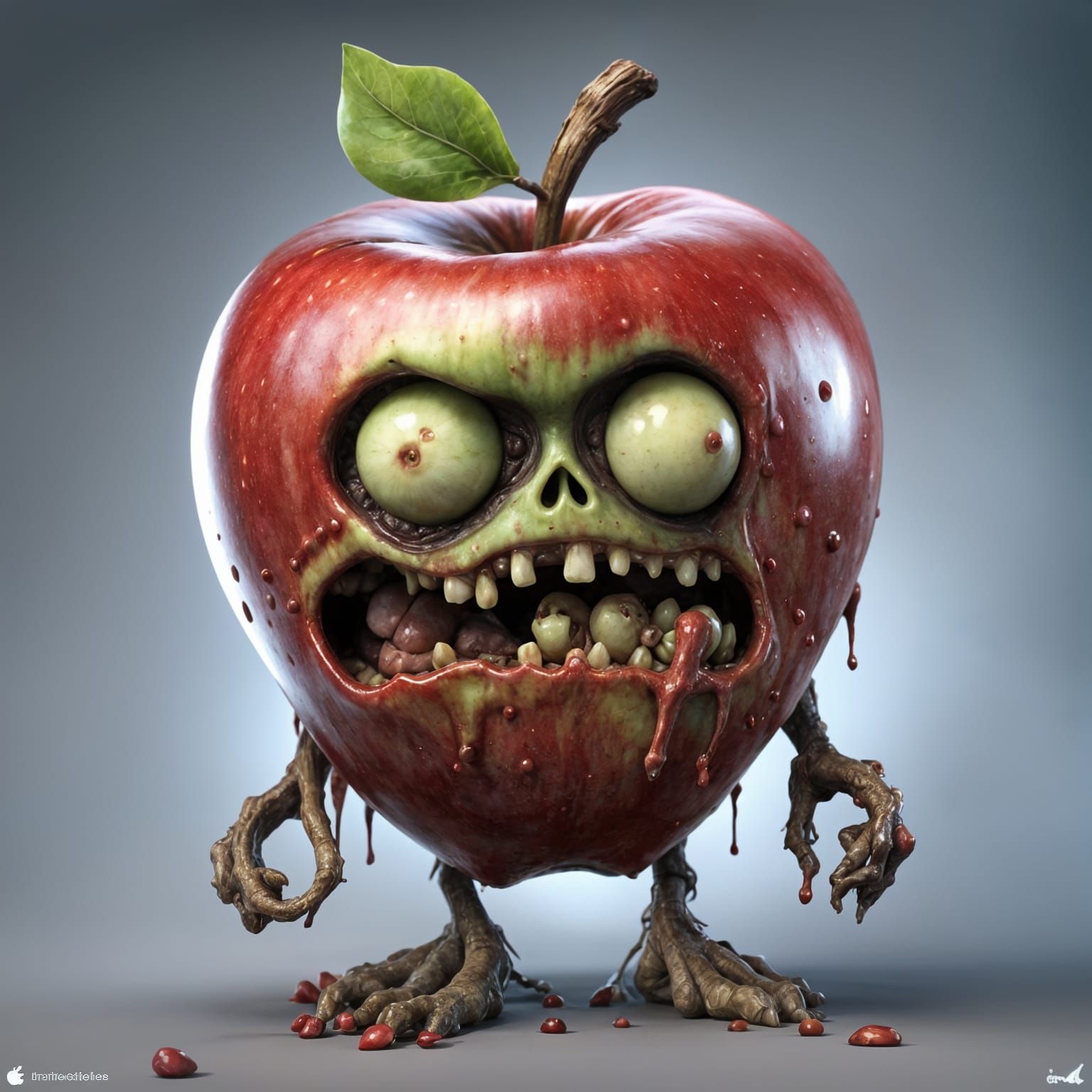 Cute Zombie Apple Character in Unreal Engine 5