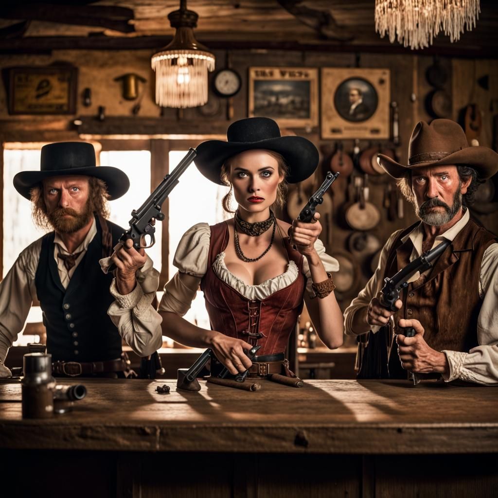 Wild West Bandits Cause Trouble in Saloon