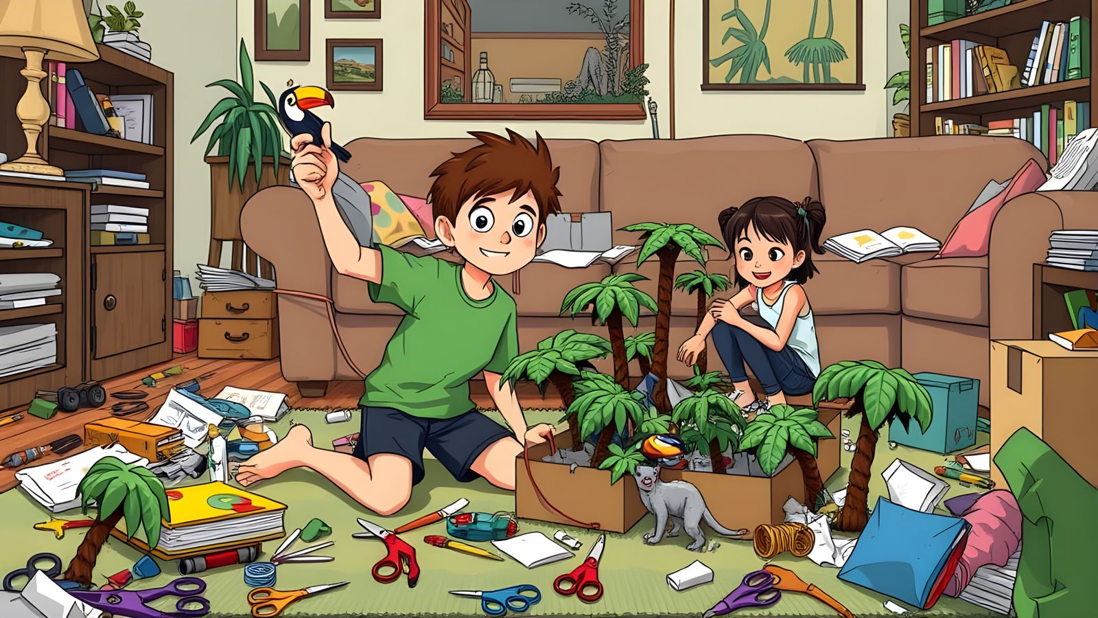 Childhood Creativity in Full Bloom - Whimsical Craft Scene