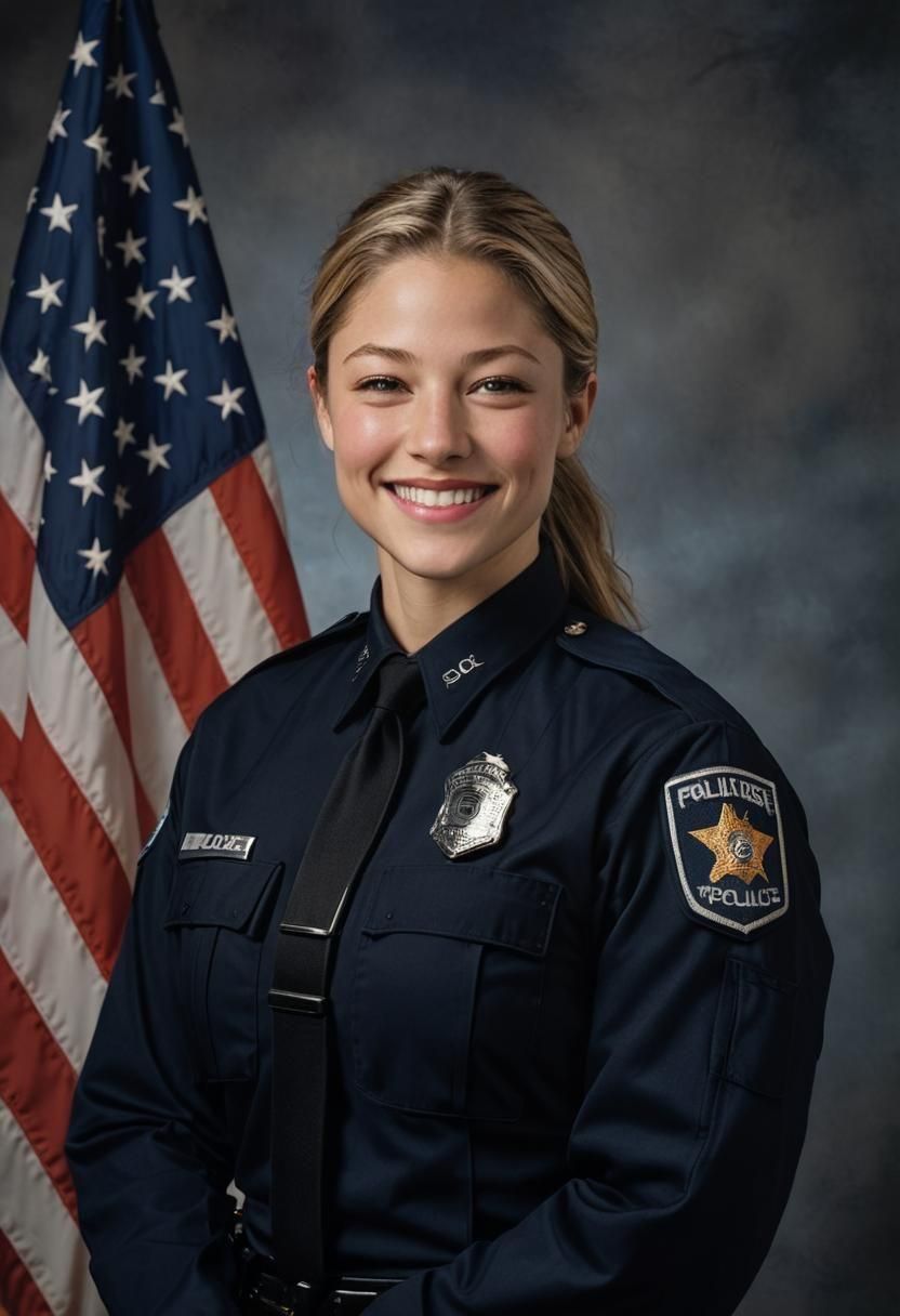 Confident Woman in Police Uniform Portrait