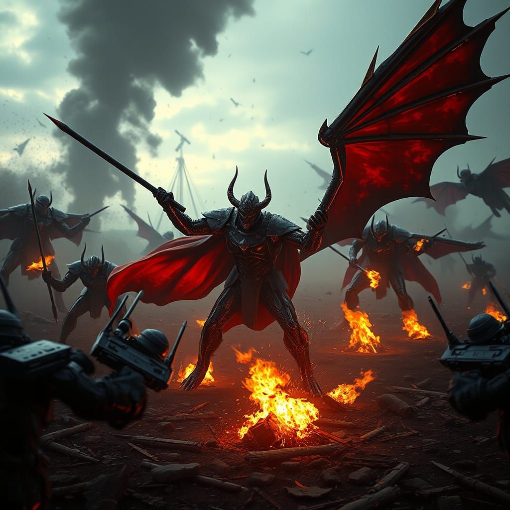 Epic 8K Battle Scene with Cinematic Lighting