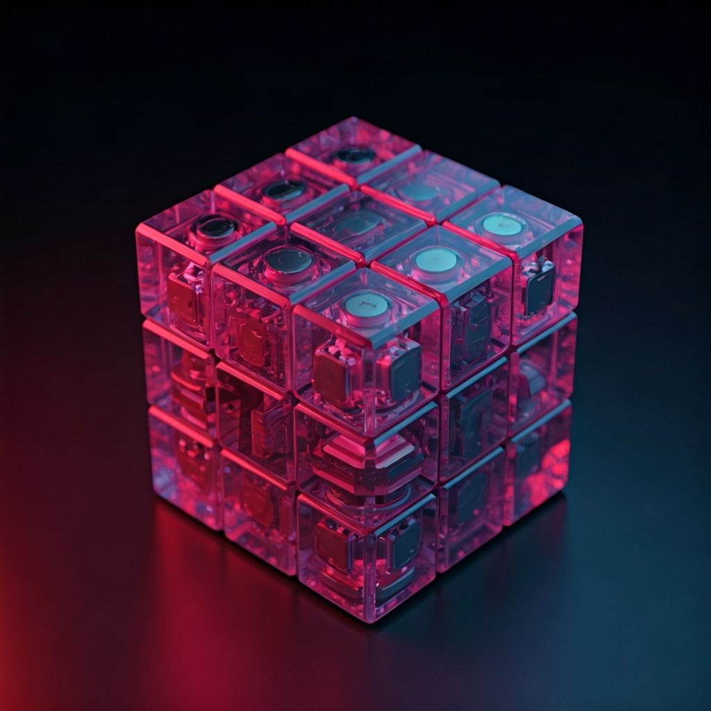 Transparent Rubik's Cube with Purple Internals