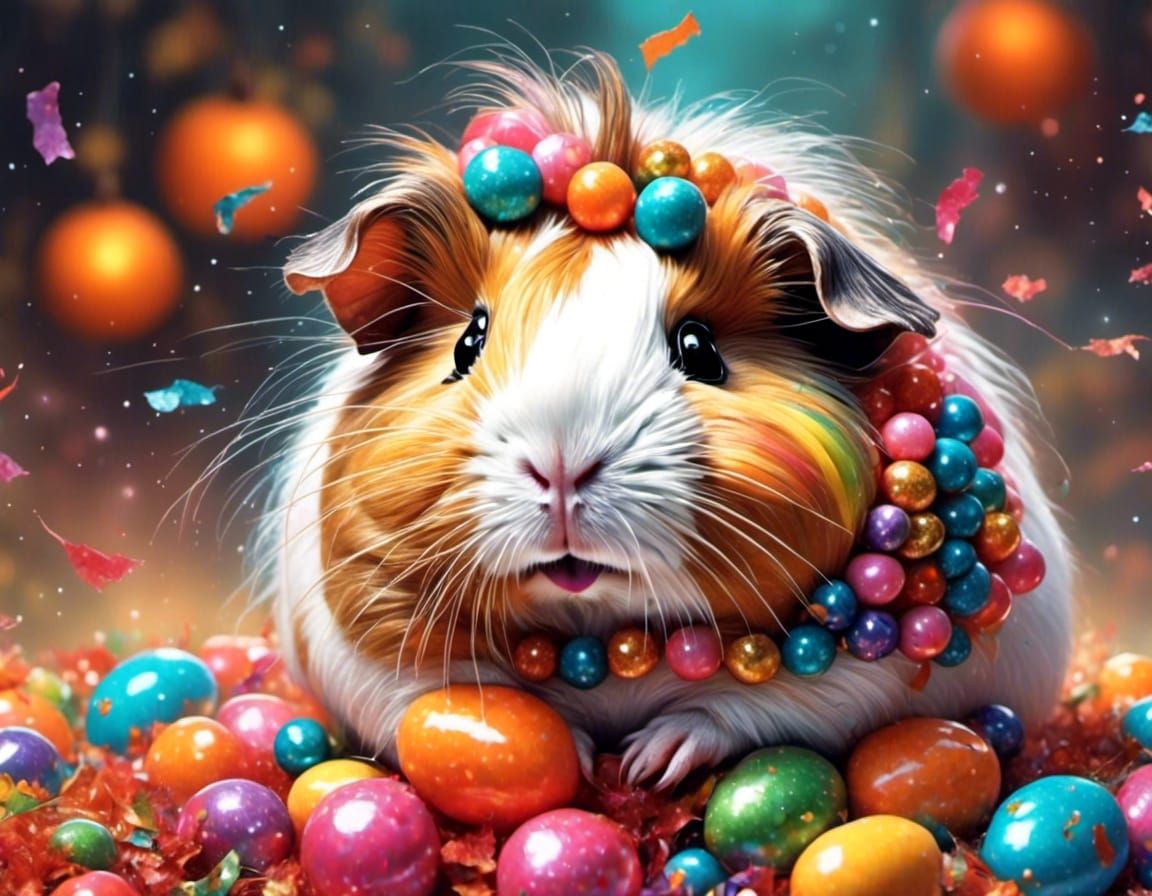 halloween guinea pig in candy