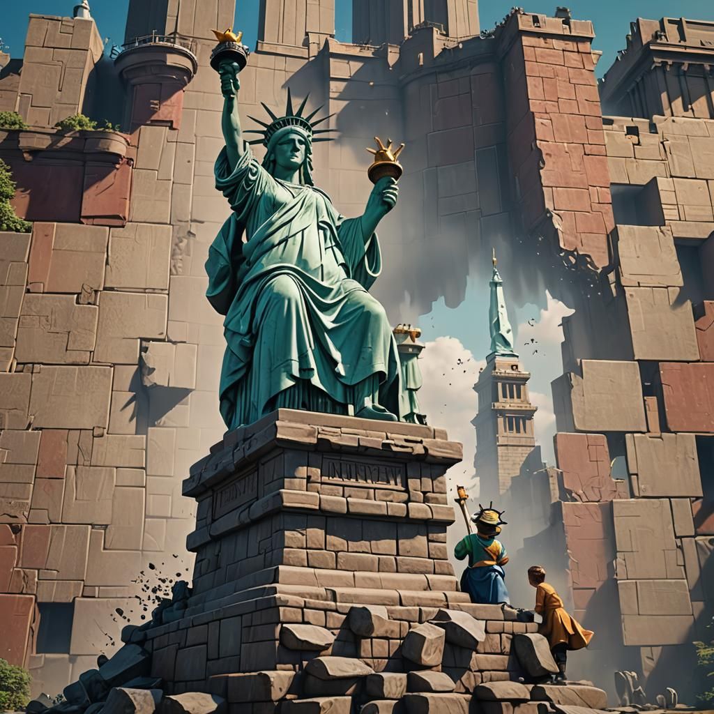 Statue of Liberty and Humpty Dumpty Art