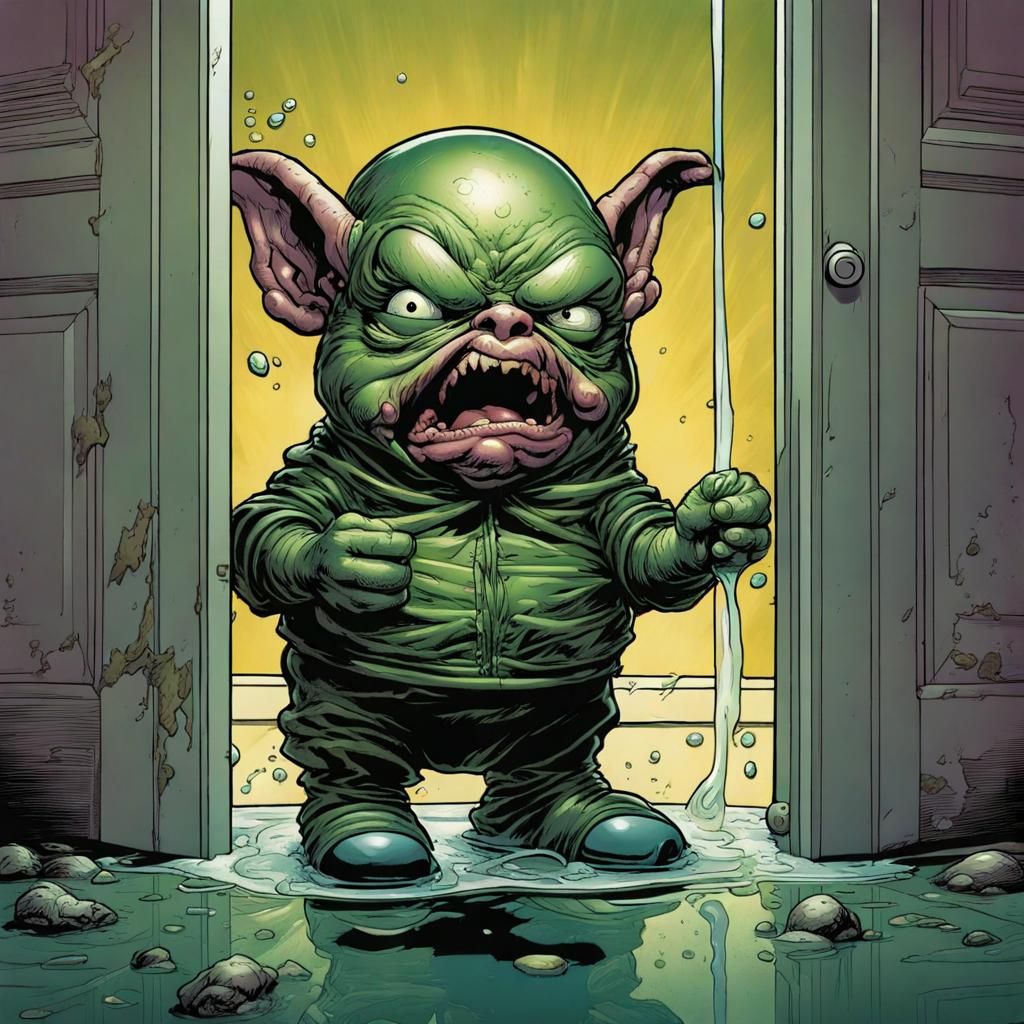 Pee Goblin: Comic Book Style Illustration