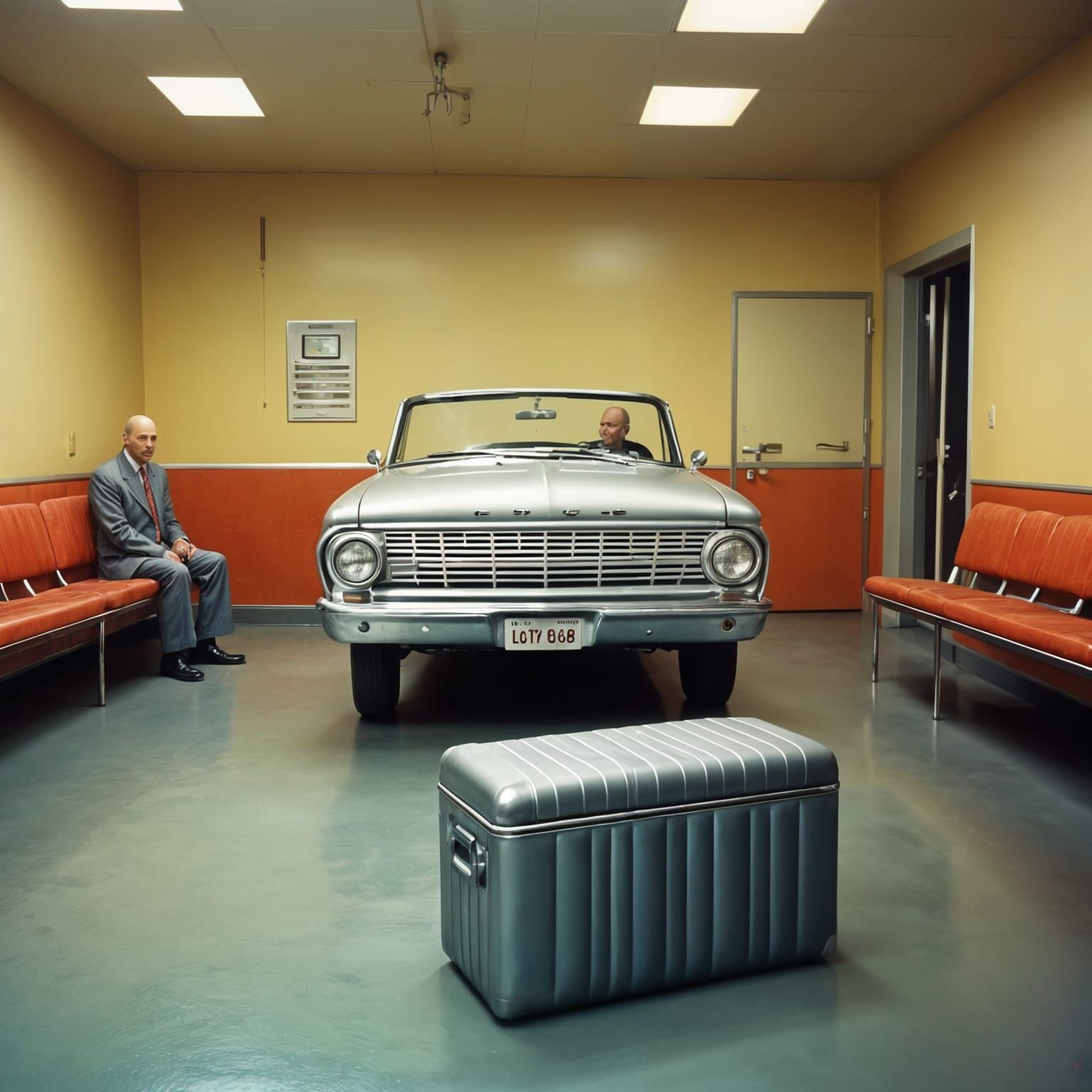 Surreal 1970s Photo: Lunatic in Legged Convertible