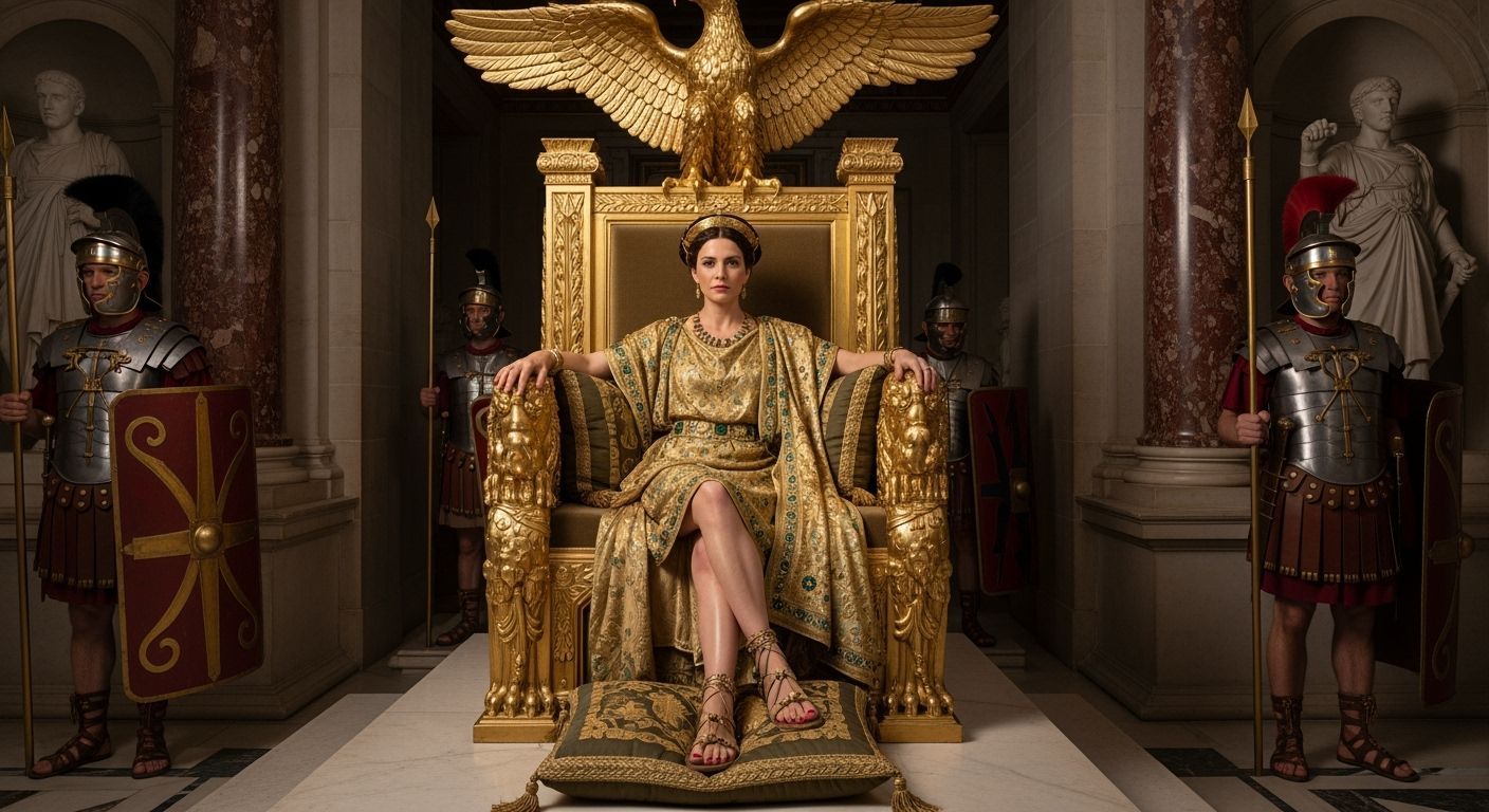 Empress Messalina on Her Gold Throne