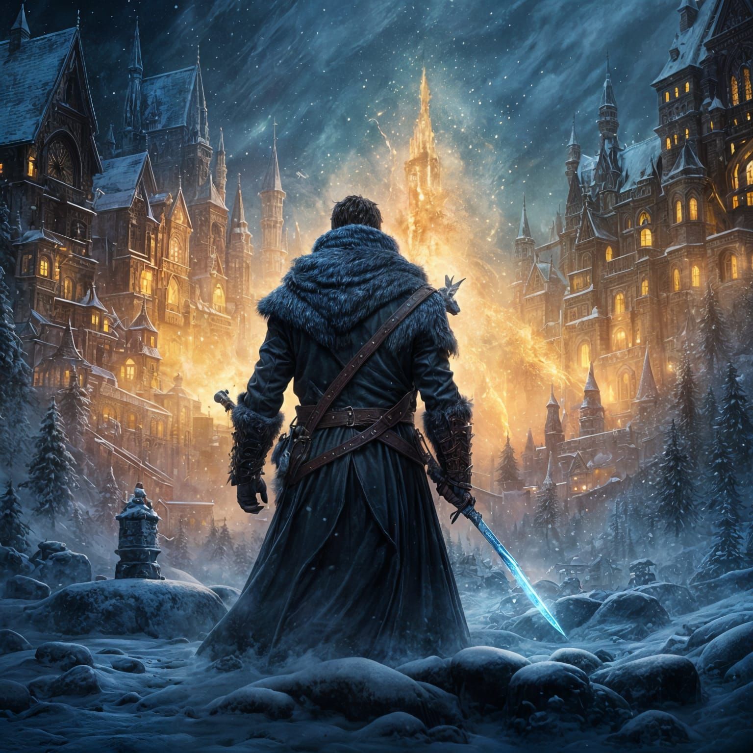 Mouse Adventurer in Dark Fantasy Nutcracker Scene