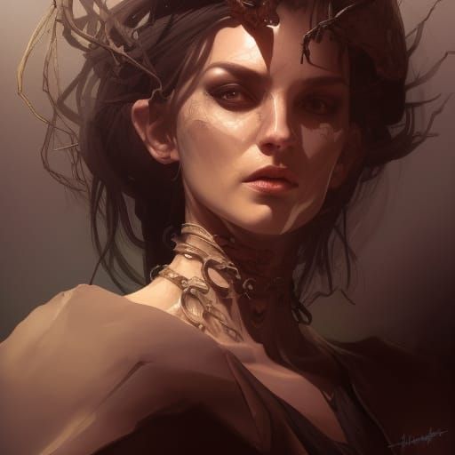 Detailed Portrait of a Female Witch Doctor