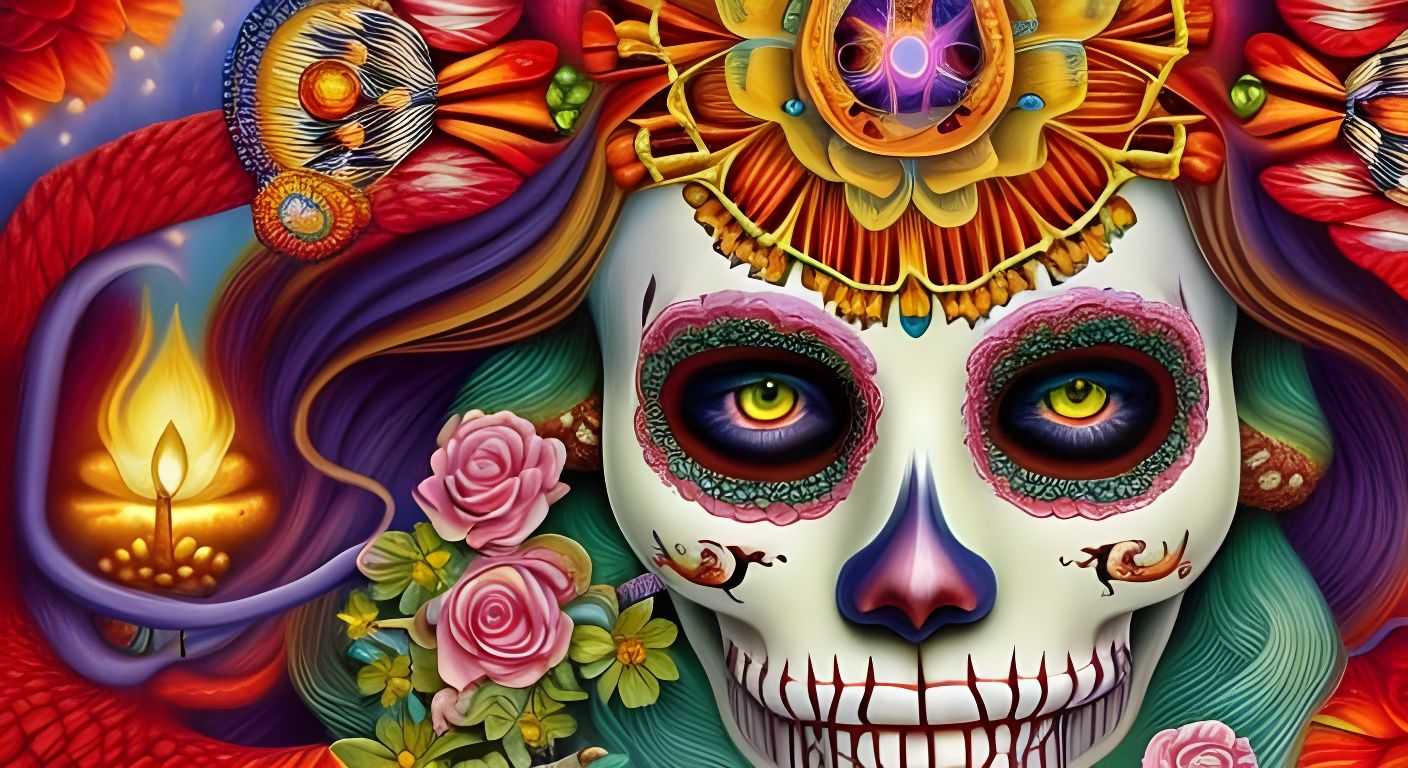 Día de los Muertos Newborn in Surreal Style