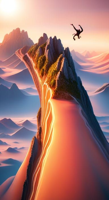 Skydiving Over Mount Olympus: Detailed Matte Painting