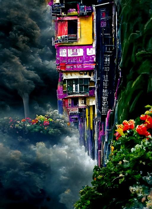 City Swallowed by Black Hole: Maximalist Matte Painting