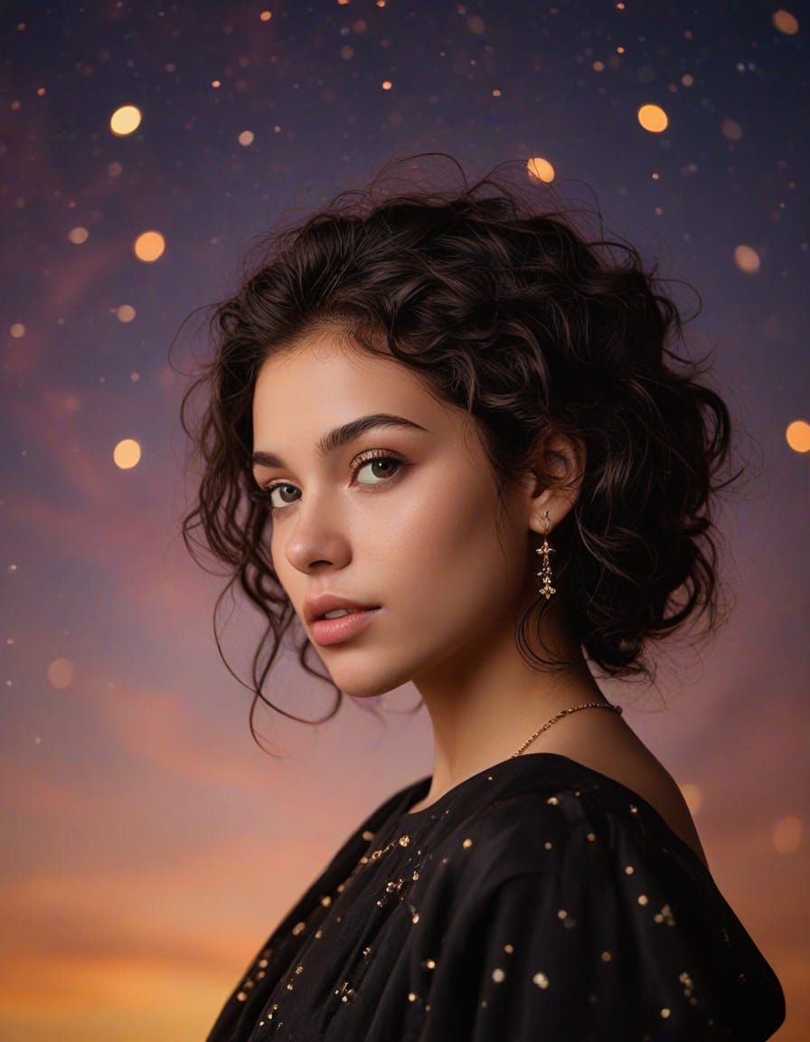 Ethereal Goddess in Golden Hour Glow