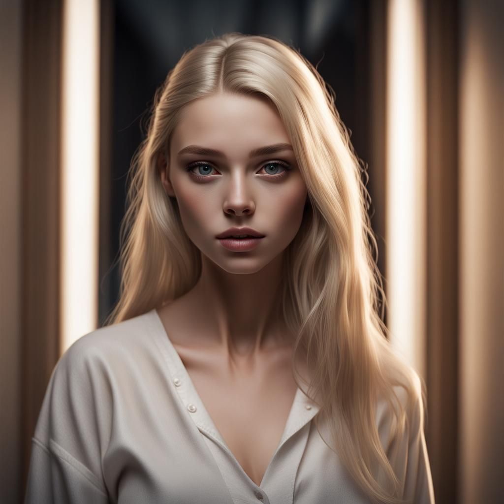 Hyper-Realistic Photo of a Beautiful Blonde Woman