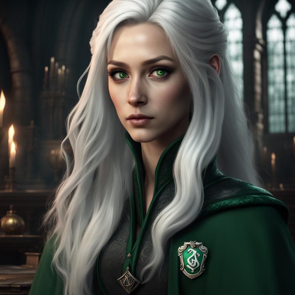Gorgeous Slytherin Student at Hogwarts in 8k