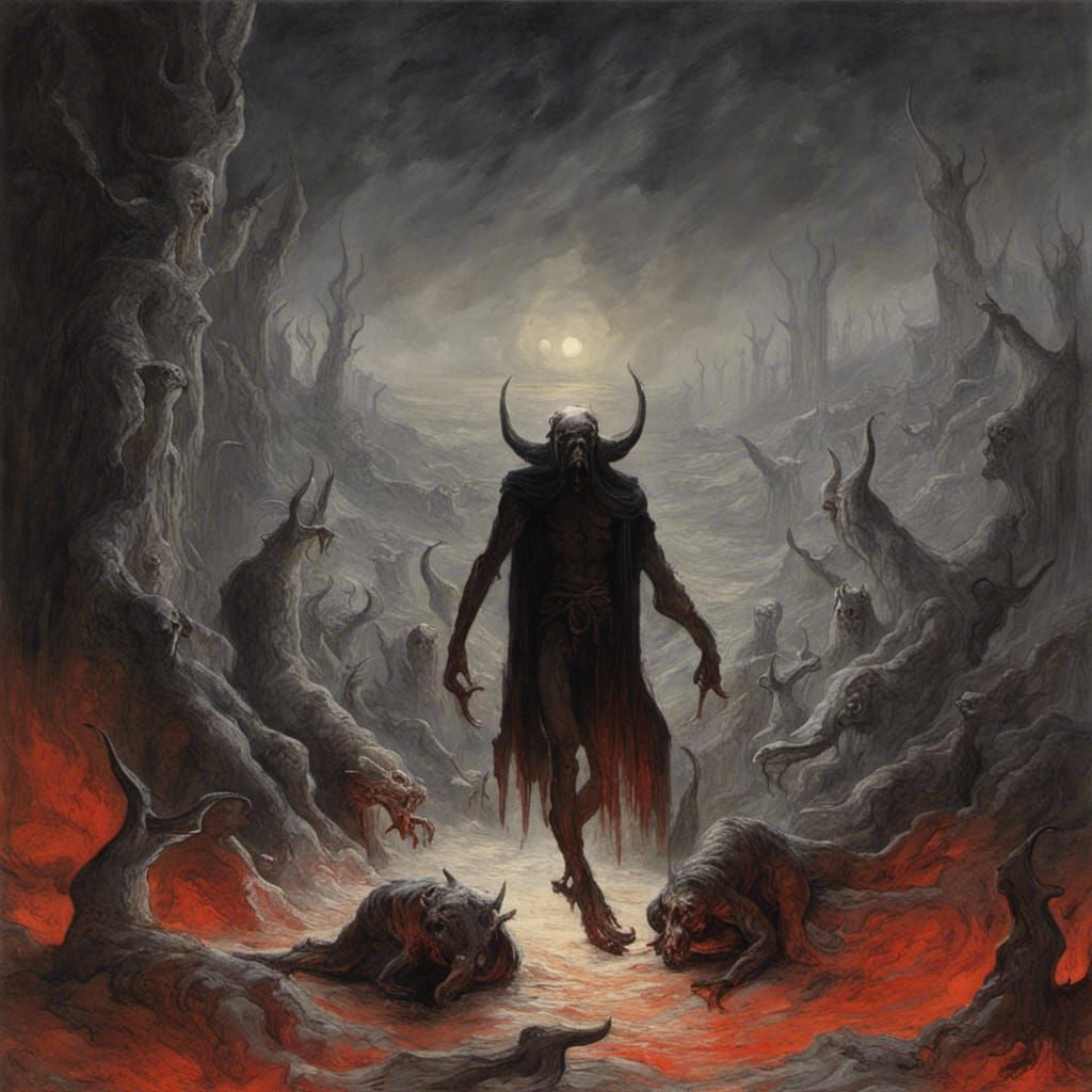 Belphegor Horror Artwork in Doré Style